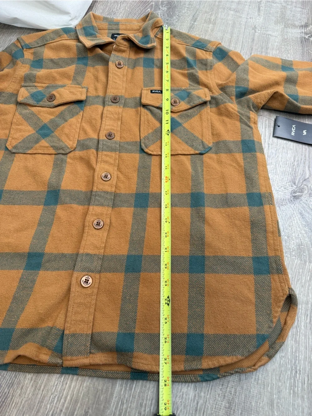 NWT RVCA CPO Flannel Shirt Camel Medium